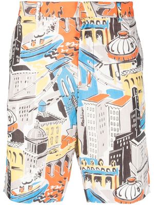 Moschino bermuda à imprimé graphique - Gris