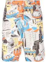 Moschino bermuda à imprimé graphique - Gris
