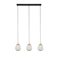 Searchlight 3-lichts hanglamp Ella zwart met wit 31411-3NA