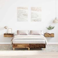 Bedframe zonder matras 140x190 cm spaanplaat bewerkt hout