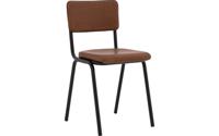 Goossens Eetkamerstoel Chaplin cognac leer leuning, urban industrieel Goossens Eetkamerstoel Chaplin cognac leer leuning, urban industrieel