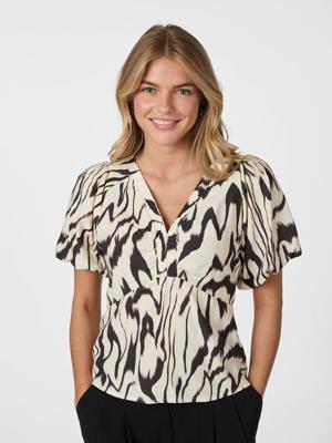 Neo Noir Irina Graphic Zag Blouse | Off white