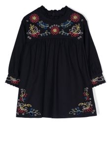 Chloé Kids robe à fleurs brodées - Bleu