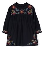 Chloé Kids robe à fleurs brodées - Bleu