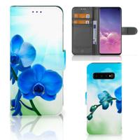 Samsung Galaxy S10 Hoesje Orchidee Blauw - Cadeau voor je Moeder