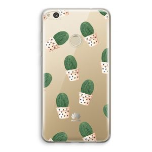 Cactusprint roze: Huawei Ascend P8 Lite (2017) Transparant Hoesje
