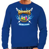 Apres ski sweater voor heren - apres ski you later - blauw - wintersport