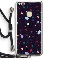 Dark Rounded Terrazzo: Huawei Ascend P10 Lite Transparant Hoesje met koord