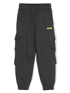 MSGM Kids pantalon de jogging en coton à logo imprimé - Gris