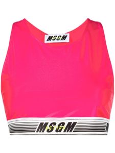 MSGM haut crop à logo imprimé - Rose