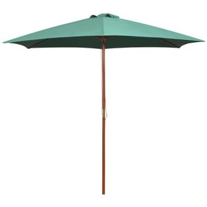 Parasol 270x270 cm houten paal groen