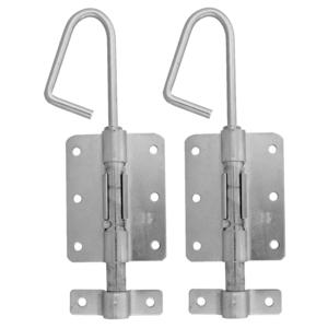 AMIG Verticaal schuifslot/plaatgrendel - 2x - staal - 25 x 6.2cm - verzinkt - zilver - schutting -