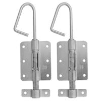 AMIG Verticaal schuifslot/plaatgrendel - 2x - staal - 25 x 6.2cm - verzinkt - zilver - schutting - - thumbnail