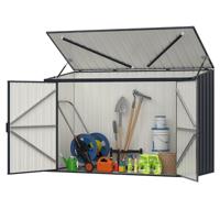 193 x 86 cm Metalen Buitenopslag voor Gereedschap Weerbestendig & Roestvrij Gepoedercoat Stalen Schuur met Afsluitbare Geur Grijs 193 x 86 cm Metalen Buitenopslag voor Gereedschap Weerbestendig & Roestvrij Gepoedercoat Stalen Schuur met Afsluitbare Geur Grijs