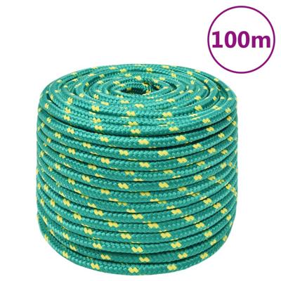 VidaXL Boottouw 14 mm 100 m polypropyleen groen