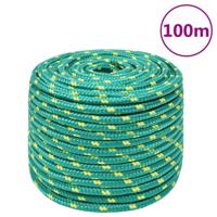 VidaXL Boottouw 14 mm 100 m polypropyleen groen