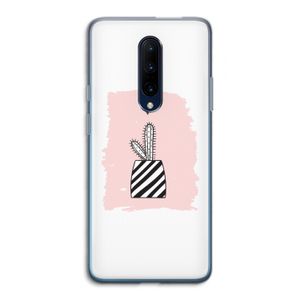 Zwart-wit cactus: OnePlus 7 Pro Transparant Hoesje