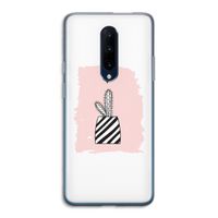 Zwart-wit cactus: OnePlus 7 Pro Transparant Hoesje