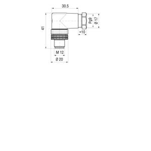 Hirschmann 933 166-100-1 Sensor/actuator connector, niet geassembleerd M12 Aantal polen (sensoren): 4 Stekker, haaks 1 stuk(s)