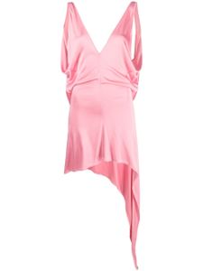 Bally robe mi-longue satinée à col v - Rose