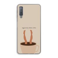 Aggressively drinks coffee: Samsung Galaxy A7 (2018) Transparant Hoesje