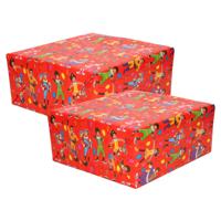 Club van Sinterklaas inpakpapier - 5x - cadeaupapier - rood - 200 x 70 cm - pakjesavond