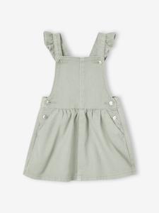Salopettejurk baby schouderbandjes met ruches groengrijs