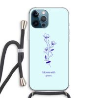 Bloom with grace: iPhone 12 Pro Max Transparant Hoesje met koord