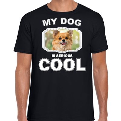 Chihuahua honden t-shirt my dog is serious cool zwart voor heren Chihuahua honden t-shirt my dog is serious cool zwart voor heren