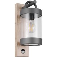 LED Tuinverlichting - Wandlamp Buitenlamp - Trion Bansi - E27 Fitting - met Bewegingssensor - IP44 - Bruin - Aluminium