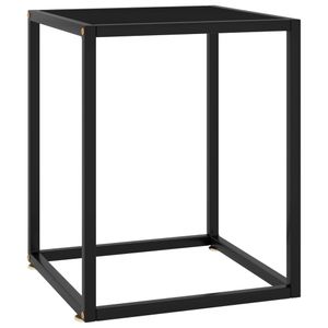 Salontafel met zwart glas 40x40x50 cm zwart