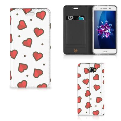 Huawei Y5 2 | Y6 Compact | Hoesje met Magneet | Hearts