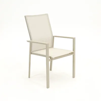 Stapelstoel Delia creme Hoge rug