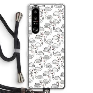 Zwanen: Sony Xperia 1 III Transparant Hoesje met koord