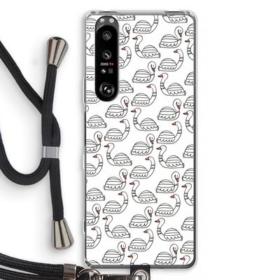 Zwanen: Sony Xperia 1 III Transparant Hoesje met koord