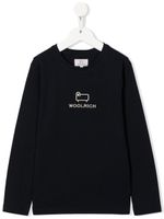 Woolrich Kids t-shirt en coton biologique à broderies - Bleu - thumbnail