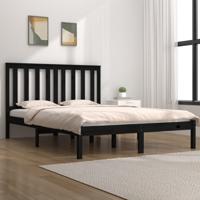 Bedframe massief grenenhout zwart 200x200 cm