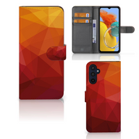 Book Case voor Samsung Galaxy M14 Polygon Red - thumbnail