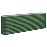 vidaXL Plantenbak 224x40x68 cm gepoedercoat staal groen