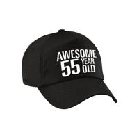 Verjaardag cadeau petje - Awesome 55 year old - 55 jaar - zwart - volwassenen - baseball cap