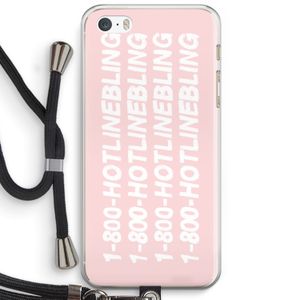Hotline bling pink: iPhone 5 / 5S / SE Transparant Hoesje met koord