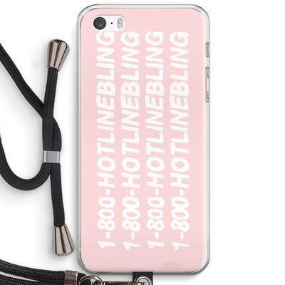 Hotline bling pink: iPhone 5 / 5S / SE Transparant Hoesje met koord