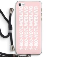 Hotline bling pink: iPhone 5 / 5S / SE Transparant Hoesje met koord
