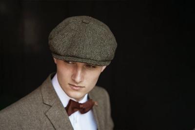 CitySport Cap Deluxe | Groen Wol Visgraat | 8-Panelen | Peaky Blinders