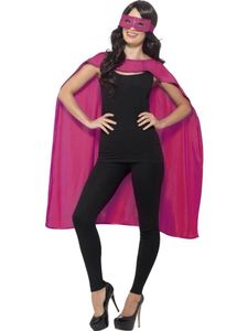 Superhero cape met masker pink