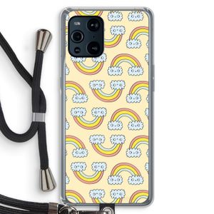 Regenboog: Oppo Find X3 Pro Transparant Hoesje met koord