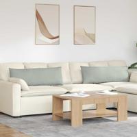 Sofa Kussens 2 pcs Lichtgrijs 120 x 40 cm Katoen Stof