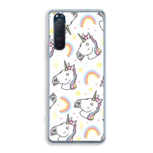 Rainbow Unicorn: Sony Xperia 5 II Transparant Hoesje
