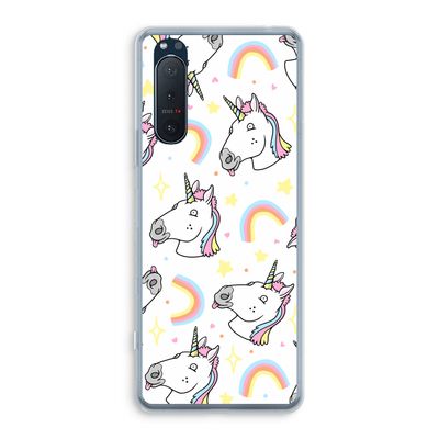 Rainbow Unicorn: Sony Xperia 5 II Transparant Hoesje