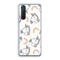 Rainbow Unicorn: Sony Xperia 5 II Transparant Hoesje